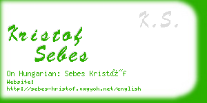 kristof sebes business card
